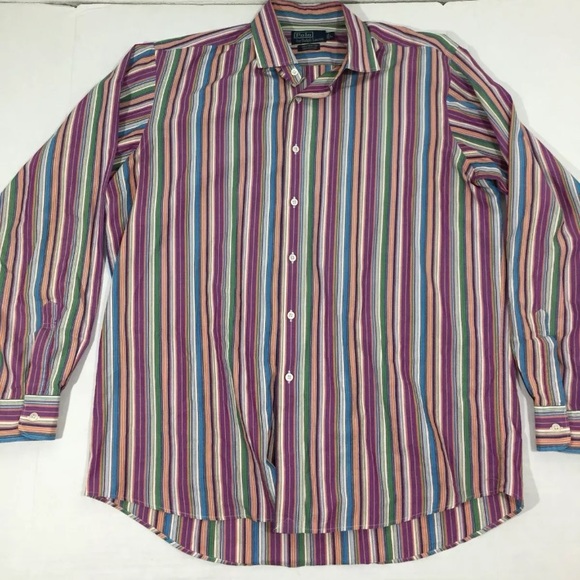 ralph lauren multi coloured striped shirt
